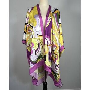 Jean-Pierre Klifa Paris Silk Tunic Top One‎ Size Multicolor Resort Cruise Boho